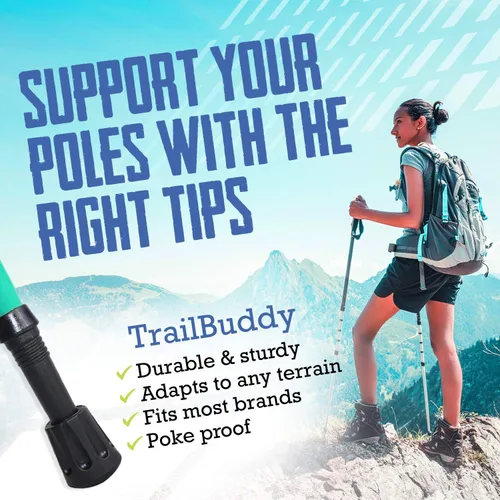 Miniatura 3 de TrailBuddy Replacement Hiking Pole Tips - Pack of 6 Walking Stick Tip Protectors