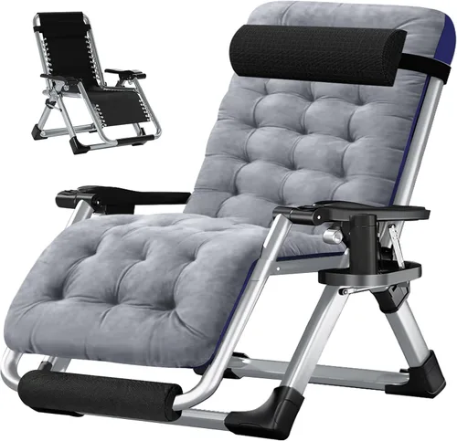 Miniatura 13 de LILYPELLE Silla de Gravedad Cero, Sillón Reclinable Premium para Césped Plegable Portátil Chaise Lounge con Cojín Desmontable, Reposacabezas