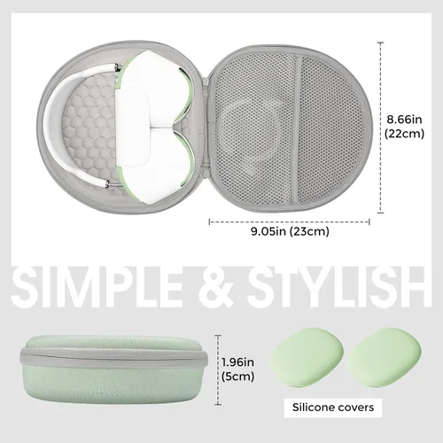 Miniatura 4 de Funda rígida ProCase para AirPods Max, estuche de transporte para auriculares de viaje con cubierta de almohadilla de silicona y bolsillo de malla