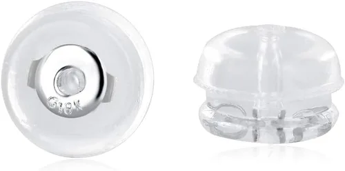 Miniatura 7 de 3 pares de respaldos de arete de silicona tricolor de repuesto Cómodos respaldos de arete de goma para tachuelas Respaldos de arete planos
