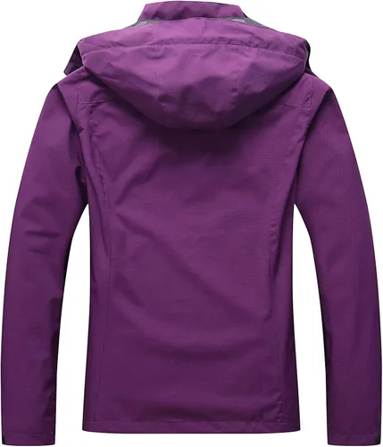 Miniatura 2 de OTU Chaqueta impermeable para mujer, ligera, impermeable con capucha para senderismo, viajes al exterior.
