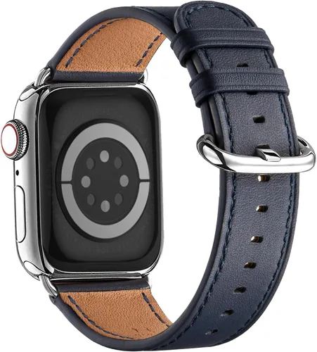 Miniatura 40 de WFEAGL Compatible con Apple Watch Banda 38mm 40mm 41mm para Mujeres, Correa de Cuero de Grano Superior para iWatch Ultra SE & Series 9 8 7 6 5 4 3