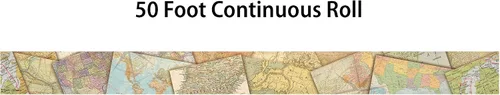 Miniatura 2 de Teacher Created Resources Travel the Map - Borde enrollado recto – 50 pies – Decora tablones de anuncios, paredes, escritorios, ventanas, puertas