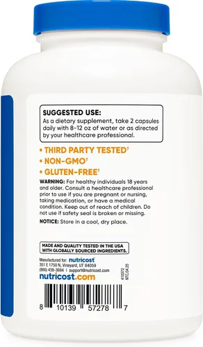 Miniatura 3 de Nutricost Echinacea 800 mg, 240 cápsulas, 2 botellas, tapas vegetarianas, sin OMG, sin gluten, 120 porciones
