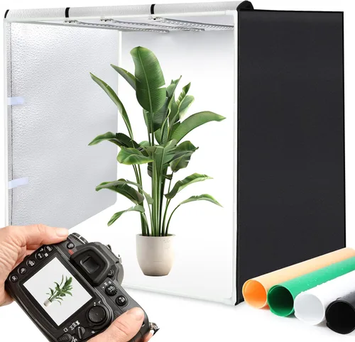 Miniatura 14 de PULUZ Caja de luz de estudio fotográfico de 10 x 10 pulgadas, caja de carpa de fotografía plegable portátil, pequeña caja de luz para tomas lightbox