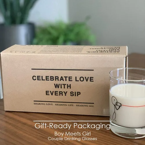 Miniatura 4 de BoldLoft Vasos para beber con texto en inglés «Say I Love You His and Hers», regalos para ella, esposa, novia, pareja para San Valentín, Di te amo