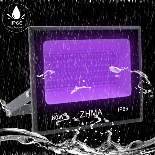 Miniatura 6 de Luz de inundación de luces negras de 60 W, luz negra con enchufe e interruptor para fiesta brillante, gran espacio, luces LED negras impermeables