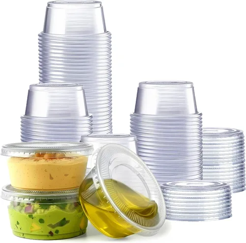 Miniatura 9 de Recipientes de plástico descartables con tapa para separar porciones o hacer souffle