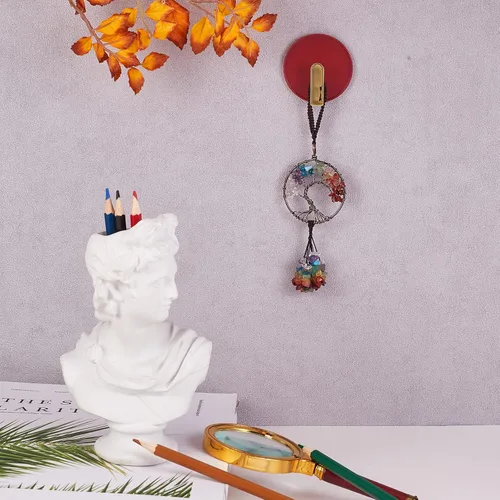Miniatura 3 de Accesorio decorativo para automóvil, adorno de árbol de la vida de 7 chakras, piedra preciosa natural, dije de árbol de la vida, piedra de cristal