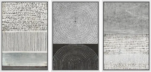 Miniatura 215 de SIGNWIN Lienzo enmarcado para pared, arte con pinceladas de flujo neutro en tonos beige abstractos, ilustraciones, arte moderno, decorativo