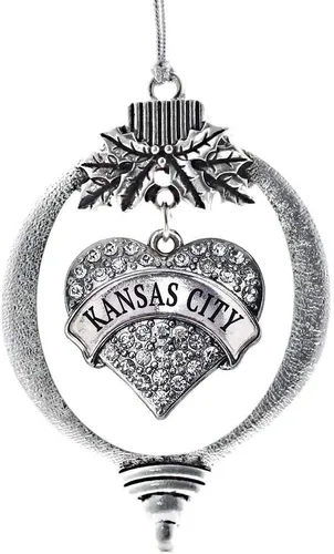 Miniatura 138 de Inspired Silver Adornos festivos de dije de corazón pave de plata con circonitas cúbicas