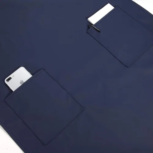 Miniatura 4 de Delantal impermeable de goma de vinilo VWELL con 2 bolsillos - Delantal de laboratorio para lavar platos, aseo Azul