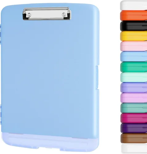 Miniatura 10 de Piasoenc Portapapeles con almacenamiento, caja de organización de 8.5 x 11 pulgadas con soporte para bolígrafo y carpeta de papel legal A4, folio