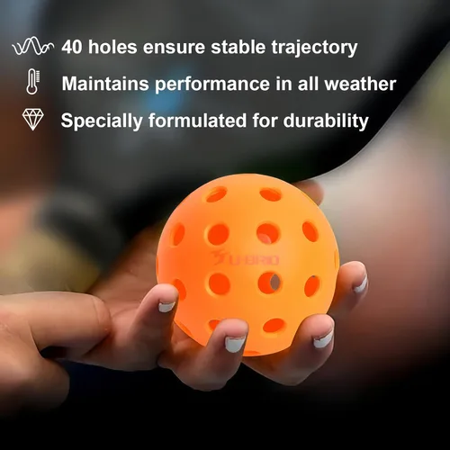 Miniatura 7 de Paquete de 3/4/12 pelotas de pickleball para exteriores de grado profesional de 40 agujeros, probadas por jugadores con diseño resistente al viento