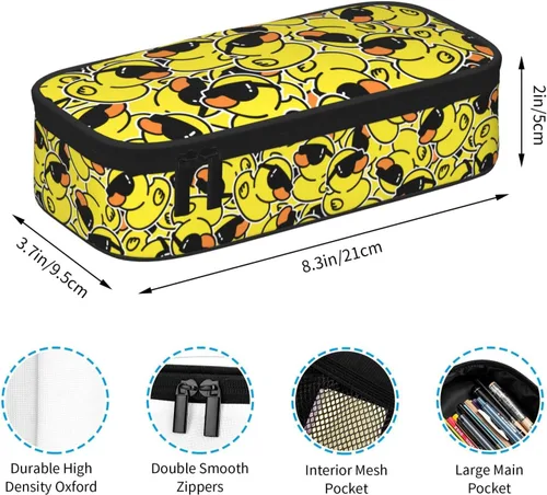 Miniatura 5 de Perinsto Divertidos patos de goma con estuche de lentes de sol de gran capacidad, caja de papelería con múltiples compartimentos, soporte para Pato