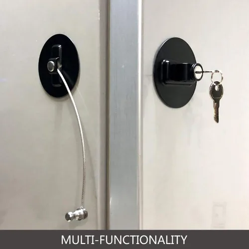 Miniatura 4 de MUIN Cerradura de refrigerador de alta seguridad con llave, cerradura de puerta de refrigerador mini para niños y adultos, cerradura multifuncional