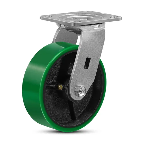 Miniatura 36 de Ruedas giratorias, ruedas industriales de 4 pulgadas resistentes, poliuretano en rueda de acero, ruedas giratorias de placa superior