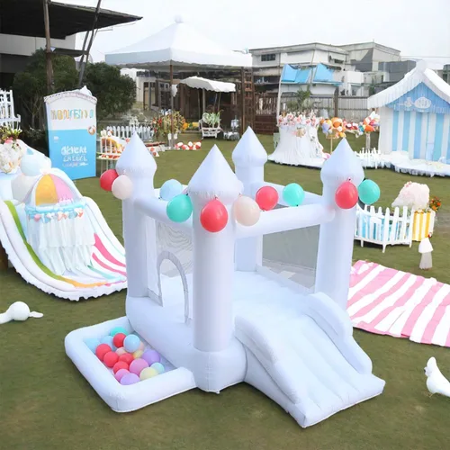 Miniatura 5 de Castillo inflable con soplador, castillo hinchable para interiores y exteriores con hoyo de bolas, adecuado para fiestas familiares, fiestas