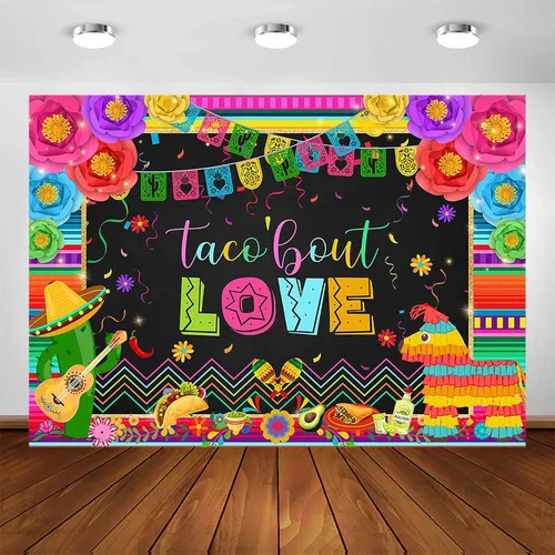 Avezano Fondo de fotografía de boda con temática de cactus y flores de taco, fiesta mexicana, despedida de soltera, suministros de decoración (7 x 5