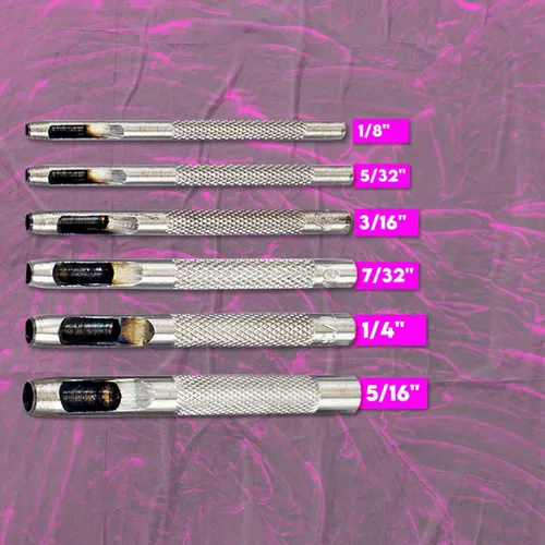 Miniatura 4 de Set de punzones de piel SE 790LP - Huecos, 6 unidades, gris