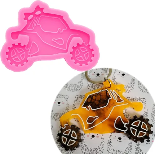 Miniatura 6 de Moldes de resina súper brillantes estilo fantasma de Halloween, molde de silicona epoxi para llavero con agujero, moldes de silicona para hacer
