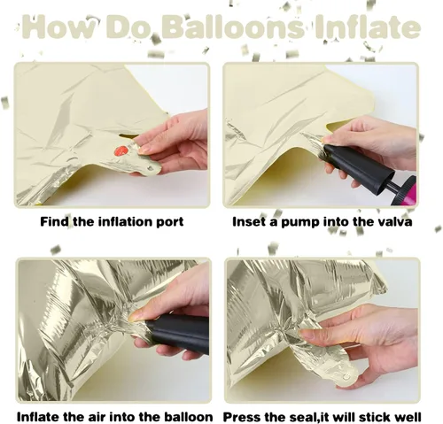 Miniatura 4 de Globos dorados de color champán con el número 11, globos de oro claro, globo de aluminio dorado con forma de corazón con estrella y globo largo