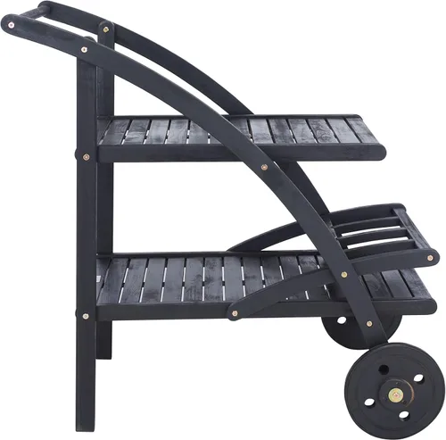 SAFAVIEH Outdoor Collection Lodi - Carrito de té con listones de madera de acacia negra