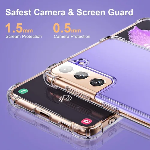 Miniatura 4 de KIOMY Funda transparente para Samsung Galaxy S21 5G Airbag Corners a prueba de golpes, funda protectora para teléfono, diseño híbrido duro PC