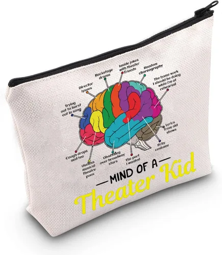 MEIKIUP Mind Of A Theater Regalos musicales Teatro Musical Bolsa de maquillaje Nerd Regalo de teatro para actrices actores, Bolsa de teatro para