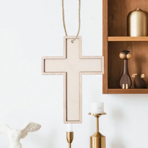 Miniatura 6 de Cregugua Paquete de 12 cruces de madera contrachapada de álamo sin terminar para manualidades