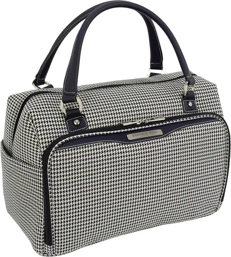 Miniatura 3 de London Fog Oxford III - Juego de 2 piezas (bolsa de cabina y 25 pulgadas giratoria), color blanco y negro, Negro Blanco, London Fog Oxford Iii