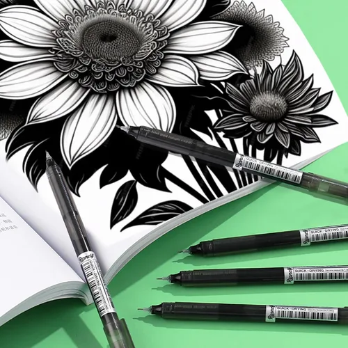 Miniatura 2 de 24 bolígrafos de punta fina y suave, tinta líquida, bolígrafo japonés de secado rápido, tinta negra de 0.020 in para estudiantes de oficina