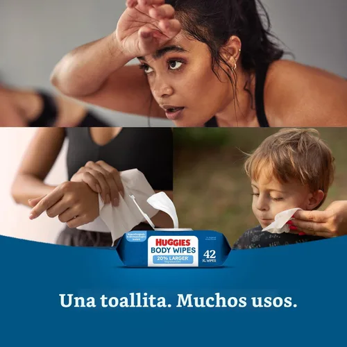 Miniatura 2 de Huggies Toallitas extra grandes sin perfume, 1 paquete abatible, 42