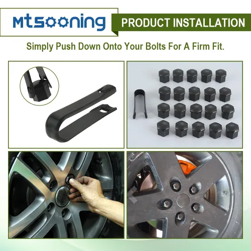 Miniatura 7 de 21 tapones para tuercas de rueda de automóvil, cubiertas universales de 0.83 pulgadas, protector de cabeza de perno de cubo automático con clip