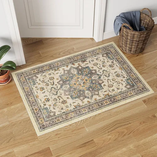 Miniatura 25 de Dripex - Tapete de pasillo lavable de 2 x 8 pies desgastado, medallón oriental, antideslizante, resistente a las manchas, plegable y delgado