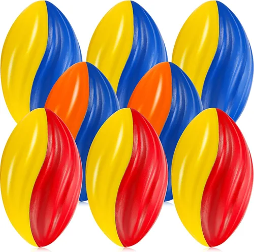 Lewtemi 8 mini balones de fútbol para niños, bolas de fútbol de espuma suave en espiral, a granel, mini juguete deportivo de cumpleaños para