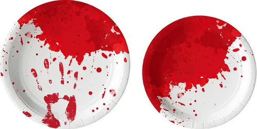 Miniatura 3 de Bloody Halloween Vajilla Pack: Juego de platos de papel, servilletas y tazas desechables para 20 Sangriento Halloween