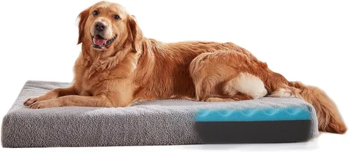 Miniatura 14 de WATANIYA PET Cama grande de espuma viscoelástica para perros, cama ortopédica para perros con espuma de gel refrescante, forro impermeable y funda