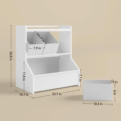 Miniatura 2 de FOUCSSOMEI Organizador de almacenamiento de juguetes para niños, estantería y organizador de juguetes con contenedores de almacenamiento, gabinete