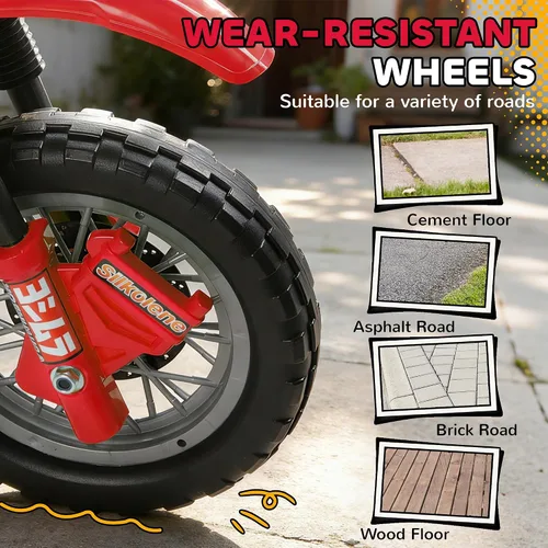 Miniatura 5 de Motocross eléctrica para niños 6 V, color rojo, de Aosom