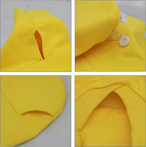 Miniatura 5 de LOPHIPETS Sudaderas con capucha de algodón para perros pequeños, chihuahua, ropa para cachorros, abrigo para clima frío, color amarillo, XS