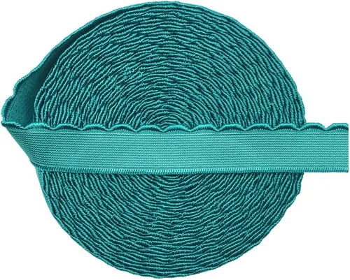 Miniatura 2 de Bristlegrass Banda elástica, elástica ancha para coser, correa elástica de 1/2 pulgada, 2 yardas, topacio azul, plegable, con lazo elástico