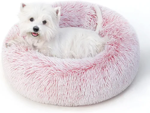 Miniatura 16 de Cama calmante para perros y gatos para gatos de interior, tamaño mediano, lavable, antideslizante, contra la ansiedad, camas tipo dona para perros