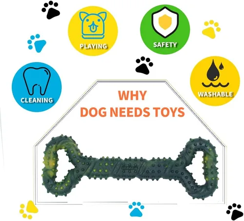 Miniatura 4 de Juguetes para perros para masticadores agresivos, juguetes grandes para perros con diseño convexo, juguete de goma natural para perros enérgicos