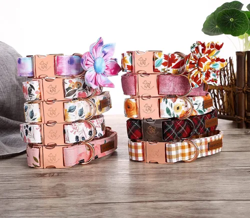 Miniatura 6 de Elegant little tail - Collar rosa para perras con flor, collar ajustable para mascotas con regalo de flores, collares para perros medianos