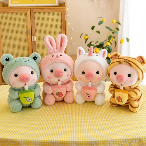 Miniatura 4 de AZCHEN Cerdo de peluche de cerdo, disfraz de cerdo, rana, tigre, conejo, lindo muñeco de peluche para niñas y niños, regalo de fiesta de cumpleaños
