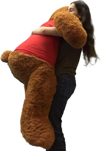 Miniatura 6 de Big Plush Oso de peluche gigante de 5 pies – Wearing You are Special camiseta de 60 pulgadas suave color marrón canela enorme oso de peluche