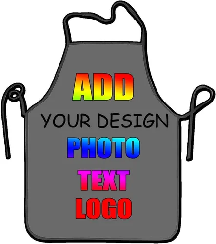 Miniatura 7 de NALAHOME Delantales personalizados para hombres y mujeres delantales personalizados con logotipo de texto fotográfico Negro