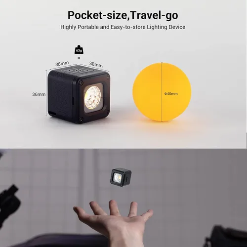 Miniatura 8 de SmallRig RM01 Mini Luz de Vídeo LED Impermeable Kit de Iluminación Portátil con 8 Filtros de Color, Luz de Fotografía de Relleno Regulable 5600K
