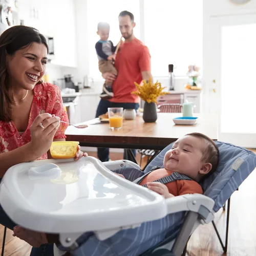 Miniatura 7 de Cosco Silla alta ajustable de pliegue simple, se pliega y se sostiene por sí sola, por lo que es fácil de almacenar o llevar sobre la marcha, ondas